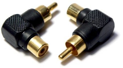 Loops 5x RCA Male to Female Right Angled 90 Degree Adapters - PHONO Audio Plug Socket
