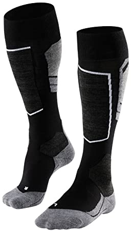 FALKE SK4 Advanced M Kh lana hilo funcional finos cálidos 1 par, Calcetines de esquí Hombre, Negro Black-Mix 3010-O, 39-41