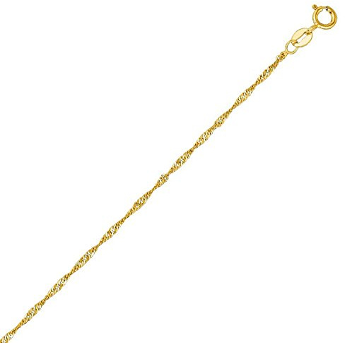 PRINS JEWELS Singapur Kette 18 Karat 750 Gelbgold 1 mm Unisex | Feine Singapur Kette aus echtem 18 Karat 750 Gelbgold, 1 mm breit, in Italien gefertigt und mit dem Feingehalt 750 punziert.