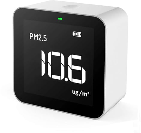 Temtop M10 Monitor Air Quality Detector for PM2.5/HCHO/TVOC/AQI, Portable Smart Monitor, Rechargeable Battery