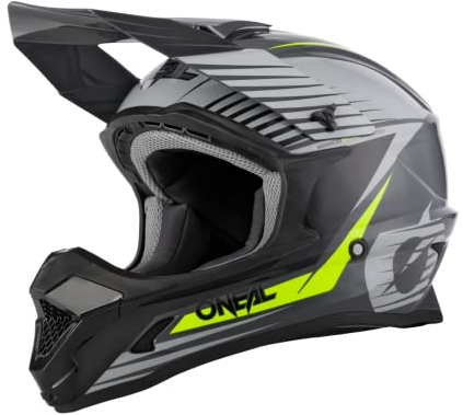 O'NEAL | Motocross-Helm | MX Enduro Motorrad | ABS-Schale, , Lüftungsöffnungen für optimale Belüftung & Kühlung | 1SRS Helmet Stream | Erwachsene | Grau Neon-Gelb | Größe L