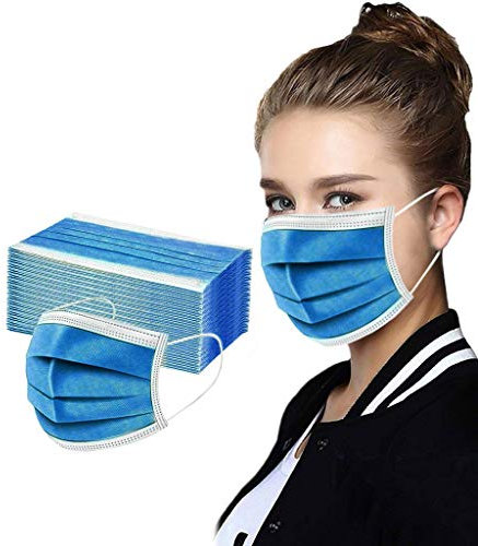 AmyGline 50 Stück Einmal_Schutz Bunt,3lagige,Non-Wove,Atmungsaktiv,Anti_Staub,Rosa,Lila,Blau