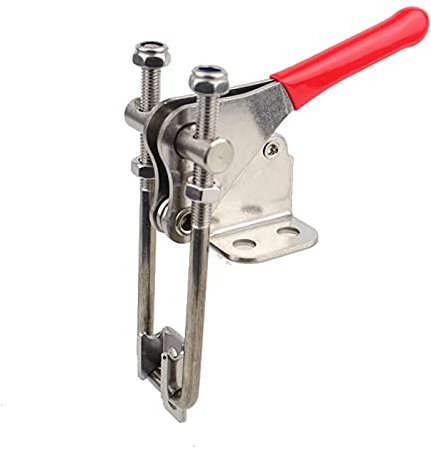 Hand Tool Toggle Clamp, Stainless Steel Adjustable Quick Release Pull Clip, 90° Vertical Heavy Duty Latch Hasp, for Door Cabinets Tool Boxes, Load-Bearing (900kg)