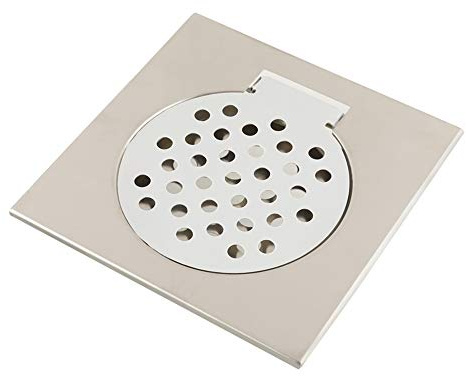 Tissting Scarico doccia a pavimento, Elegante scarico doccia con filtro rimovibile in acciaio inossidabile 15x15 cm e valvola di non ritorno per bagno cucina lavanderia