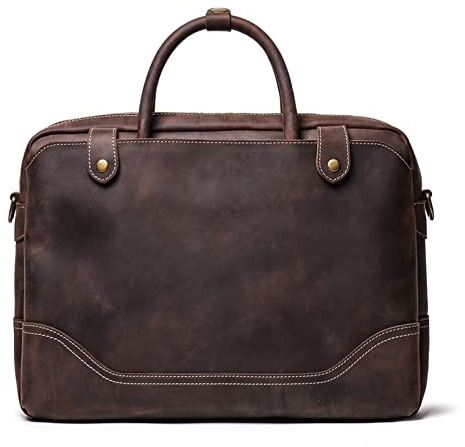 Businesstasche Aktentasche Männer Handtasche, Cinhhide Leder-Satchel-Business-Aktentasche der Männer, stilvolle Schulter-Messenger-Handtasche 15 Laptop-Taschen-Tasche for Notebook-Tablet Jungen Messe