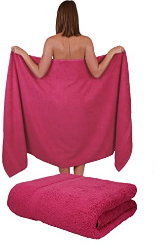 Betz badhandduk 2 stycken XXL 100 x 200 cm 100 % bomull – mjuk frotté bastuhandduk och strandhandduk – lättskött och absorberande – Palermo-serien – färg tranbär