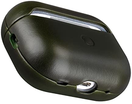 Maogoam Echt Leder Hülle für AirPods Pro 2 (2. Gen 2022-2024), Hochwertige Leder Schutzhülle Case, Kristallgeölte Rindernarbenlede, Robuste Hartschale & Patina Oberfläche, Grün