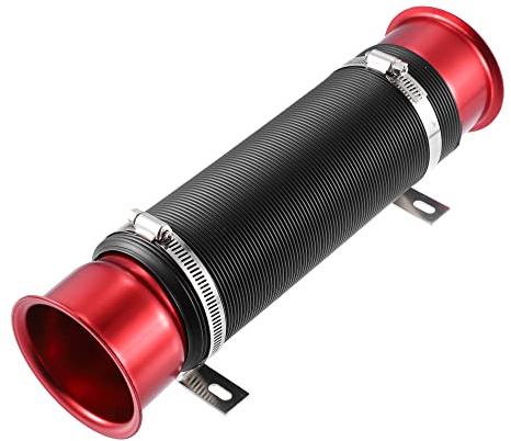 A ABSOPRO 1 Stück 76mm 3 Auto Luftkanal Schlauch Kaltluft Turbo Ansaugrohr Kit rot