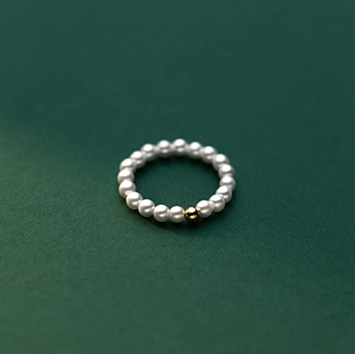 LAYCHEN Original 925 Sterling Silber Synthese Perle Gold Perlen Fingerring Für Frauen Hochzeit Feinen 927 Silber Schmuck