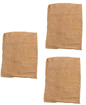 FONDOTIN 3pcs Vintage Sack Burlap Garden Bags Vegetable Sacks Fabric Produce Bags Nuts Storage Bag Mesh Produce Woven Storage Muslin Reusable Vegetable Potato Food Linen