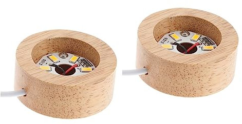 DOITOOL Base Per Sfere Di Cristallo Con Led Integrato Supporto Display Luminoso in Legno Per Oggetti Trasparenti Base a Luce Calda Usb Ricaricabile Per Decorazioni E