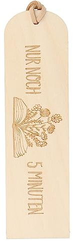 Spruchreif | Lesezeichen aus Holz mit Gravur und Lederband | Hölzernes Lesezeichen | Geschenke für Bücherliebhaber | Bücherwurm | Lesezeichen mit Gravur „Nur noch 5 Minuten“