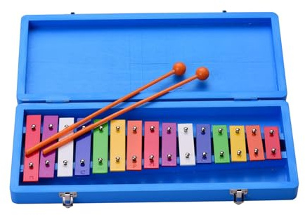 Glockenspiel 15 Tasten Glockenspiel Xylophon Buntes Frühpädagogisches Musikschlaginstrument Mit Kofferschlägeln
