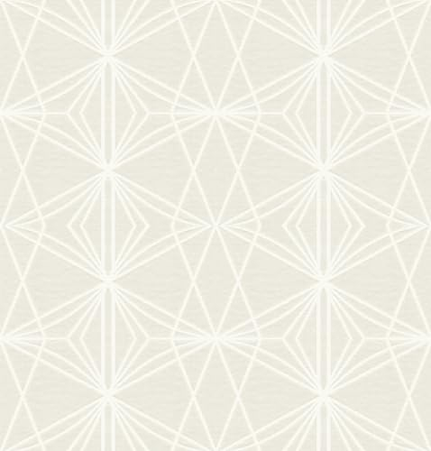 FunStick Carta da Parati Bianco Adesiva Muro Beige Carta da Parati Adesiva Geometrica Carta Adesiva per Mobili Beige Pellicola Adesiva Bianca Geometrica Adesivi Murali Camera da Letto Cucina 44.5CM×3M