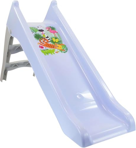 Mochtoys Kinder Rutsche mit Wasseranschluss 140 cm Rutschlänge, Wasserrutsche für Innen und Außen für Kinder ab 2 Jahren Farbe: Blau