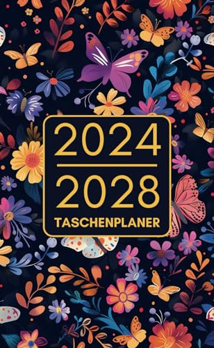 Taschenplaner 2024-2028: 5 Jahres Kalender | 60 Monate von Januar 2024 bis Dezember 2028 | Monatsplaner Format A6 Agenda - Organizer
