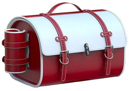 LUYSNDFG Motorrad-Topcase für Suzuki Boulevard C50 2005-2024, Motorrad Topcase Reisen Motorradkoffer Motorrad Heckbox mit Sicherheitsschloss, Weatherproof Motorradzubehör,F Red White