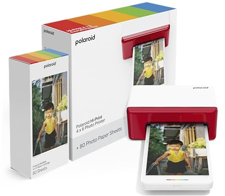 Polaroid Hi-Print Bluetooth 4x6 Photo Printer + Photo Paper Bundle (80 Sheets Included) (6552)
