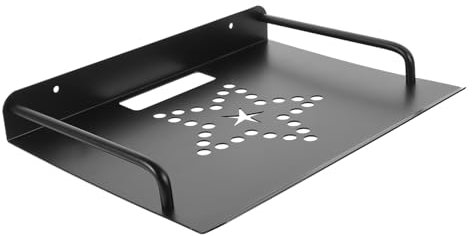 Uonlytech Wall Mounted Router Shelf Projector Stand Black Space Aluminum 28.5x21cm Single Layer for Home Theater and Digital Projectors