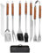 Lot de 12 ustensiles de barbecue en acier inoxydable avec mallette de rangement, outils de barbecue durables pour barbecue en plein air, camping, ustensiles de barbecue professionnels pour hommes et
