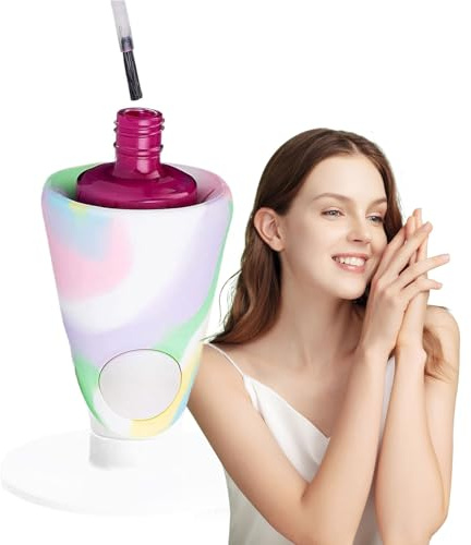 Hagmoo Hinge Untippable Nail Polish Bottle Holder Anti-Spill Stand Fingernail Tool Accessories for Artists Painting, Pedicure, (Multicolor)