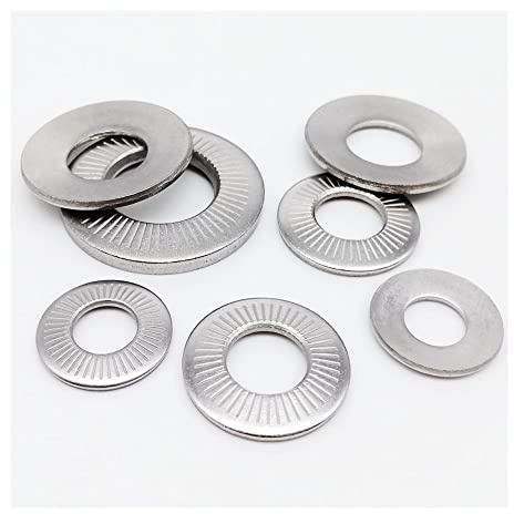 KSeSii 2/50 M3 M4 M5 M6 M8 M10 M12 M16 A2 304 In Acciaio Inox Molla Seghettata Rondella Conica Zigrinata Guarnizione Elastica(50pcs M3)