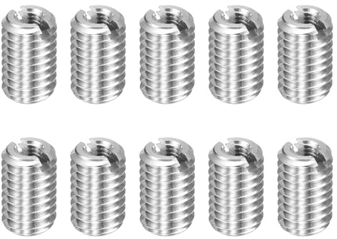 sourcing map 10pcs Thread Repair Inserts M6 x 1 Male to M3 x 0.5 Female Thread 10mm Long Stainless Steel Reducing Nuts Metric Self Tapping Sleeves Threaded Reducer Industrial Fasteners