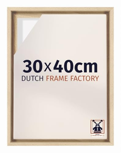 Dutch Frame Factory - Schattenfugenrahmen 30x40 cm Buche - MDF | Schattenfugenrahmen für Leinwände, Geeignet für Leinwände bis 2 cm Dicke, Ohne Rückwand und Glas, Made in Holland