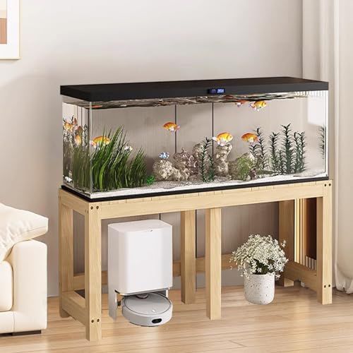 QUEMZAR Aquariumständer, Aquarium Unterschrank 120x50, Starke Tragfähigkeit, Aquarium-Ständer für Schildkrötenbecken, Reptilien-terrarium für Zuhause Büro Holzfarbe 120*50*50cm