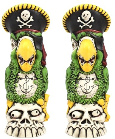 Tiki-Cocktailglas, Tikis, 2 Stück, Keramiktassen, Dekoration, Pirat, Cocktails, Bar, Set mit 2 Stück