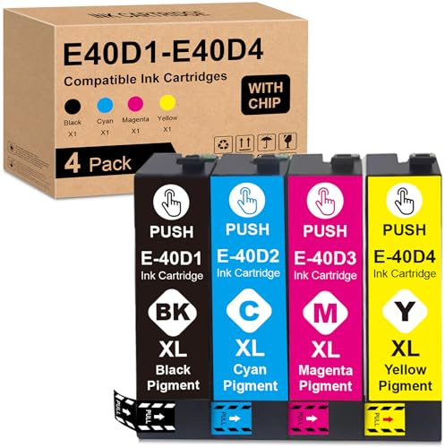 Yongairuink Reconditionné T40D1 T40D2 T40D3 T40D4 Multipack pour EPS T40 T40D Multipack pour SC-T2100 SC-T3100 SC-T3100M MFP SC-T3100N SC-T5100 SC-T5100M SC-T5100N 1BK 1C 1 M 1Y)
