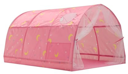 Bettzelt für Kinder – Pop-up-Indoor-Spielhaus, atmungsaktives Cottage- | Kinderspielhauszelt mit Netzvorhang, Schlafzelt für und Mädchen, Indoor-Aktivitätszelt für Schlafzimmer, Spielzimmer
