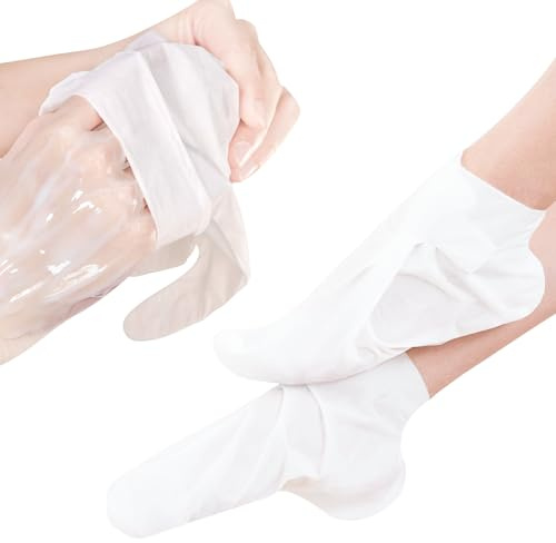 Set de cuidado de pies de Navidad con 3 pares de máscaras de pies y 3 pares de máscaras de mano, calcetines hidratantes para pies y guantes hidratantes