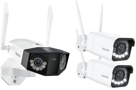 Reolink 16MP Dual-Lens WLAN Kamera Outdoor Duo 3 WiFi x1 + 8MP 5X Optischem Zoom RLC-811WA x1, Wi-Fi 6 Überwachungskamera Aussen, Farbnachtsicht, 24/7 Aufzeichnung, KI-Erkennung, 2-Wege-Audio, IP67