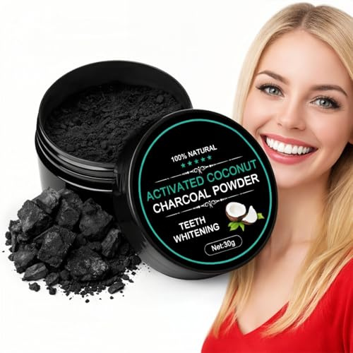 Teeth Whitening Charcoal Powder,Teeth Whitening Powder,Activated Charcoal Tooth Cleaning Powder,Whitening Tooth Powder for Coffee, Wine, Smoking Stains, Protect Gums & Freshen Breath,Natural