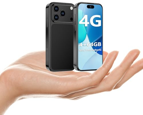 BLKE S (Lanzamiento 2025) Mini Smartphone 4G Desbloqueado, Pantalla HD de 3,88, 4GB RAM + 64GB ROM, 2000 mAh, Android 12, 5 MP + 13 MP, Smartphone para niños Ultra pequeño Negro