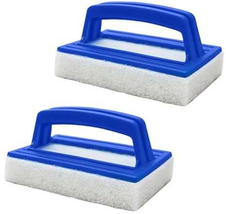 BNGXR 2 Stück Pool Schwamm Bürsten, Schwimmbad Bürste mit Griff, Poolreinigung Handschrubber, Pool Reinigungsbürste, Kunststoff Poolbürste von Schmutz und Moos