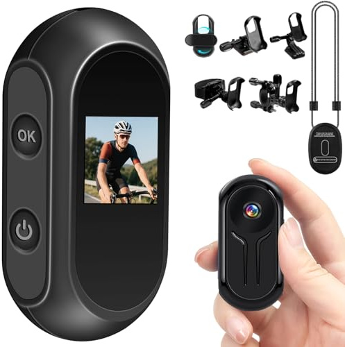Pudet Luo Action Cam Moto 1080P Bodycam, Visione Notturna e Grandangolo | 2,5h Batteria, 120° Grandangolo, IR Visione Notturna, Display 0,87, Clip Magnetico, Loop, per Casco, Bici e Outdoor