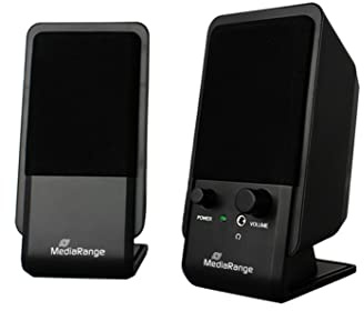 MediaRange kompakte Desktop-Lautsprecher Schwarz | für PC & Notebook | Stereo-Sound
