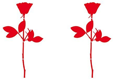 Rose 10cm Car Window Mirror Sticker Tattoo die cut decals vinyl adhesive Deco Foil Depeche Mode - 2 piece Red