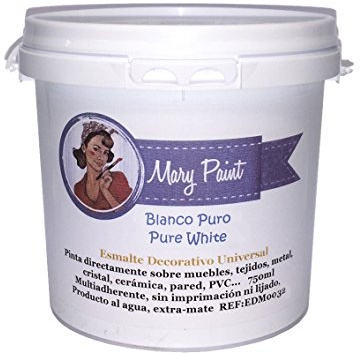 Mary Paint | Pintura para muebles efecto Chalk Paint, Blanco Puro - 750ml