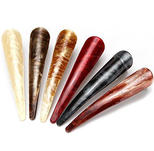 LONEEDY 6 Stück Haarklammern, 8,4 cm, gebogene Haarspange, schick, stilvoll, klassisch