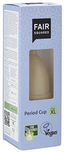 FAIR SQUARED Size XL Period Cup Menstruationstasse Menstruationsbecher - Naturreine Menstruationstasse aus Naturkautschuk aus fairem Handel - vegan und Zero Waste