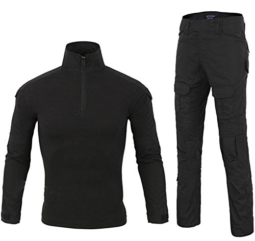 LANBAOSI Treillis Militaire Homme Chemise de Manches Longues et Camouflage Pantalon Costume Uniforme pour Paintball Chasse Tir BDU