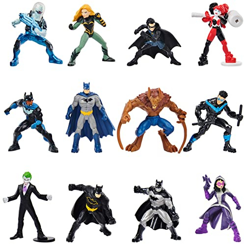 DC Comics, BATMAN, Mini-figurines à l'échelle 5 cm à collectionner dans une boîte surprise (les personnages et les styles peuvent varier)