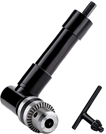 OCGIG Cordless Right Angle Drill 1-10mm Attachment Adapter 90 Degree Handle Chuck 3/8 Keyed Extension Drilling Tool