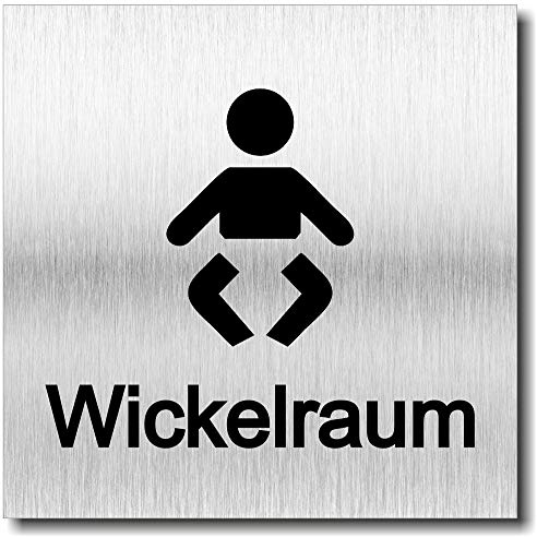 Türschild Wickelraum UV Druck 12 x 12cm - 3mm Aluverbund - Made in Germany Art.Nr. 2147