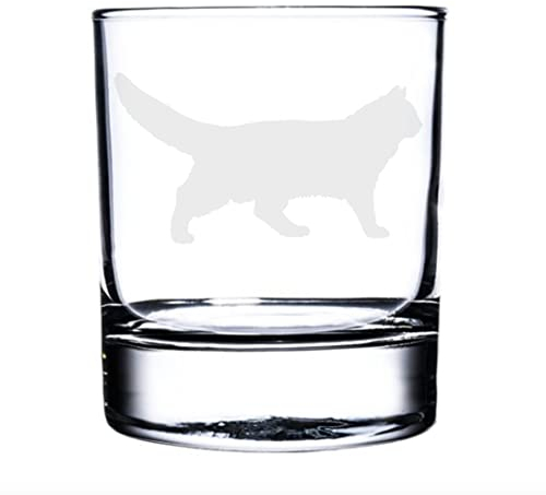 Norwegian Forest Cat Engraved Whisky Glass, Cat Gift, Cat Glass, Gift for Women, Gift for Men