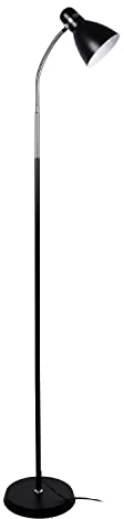 BEL AIR HOME - Lampadaire de salon Megara en métal avec douille E-27 pour focaliser la lumière (AMPOULE NON INCLUSE) - Hauteur de 155cm idéale pour tous les espaces de vie (NOIR)