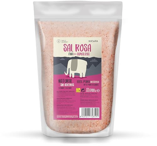Sel Rose De l'Himalaya, Fin, (1700Gr) 100% Naturel. Pas D'additifs, Pas De Raffinage. Teneur Plus Élevée En Oligo-Éléments. Assaisonner Et Assaisonner. Origine : Pakistan